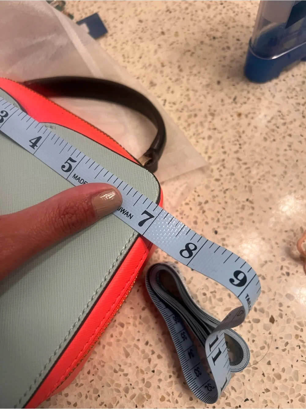 kate spade Light Blue Front with Coral Sides Mini Top-Handle Bag